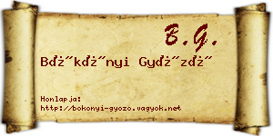 Bökönyi Győző névjegykártya